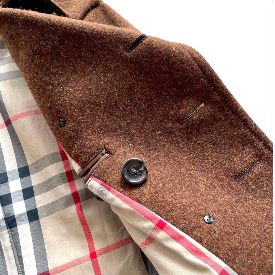 極美品✨バーバリーロンドン メルトンウール ダブルPコート ノバチェック L