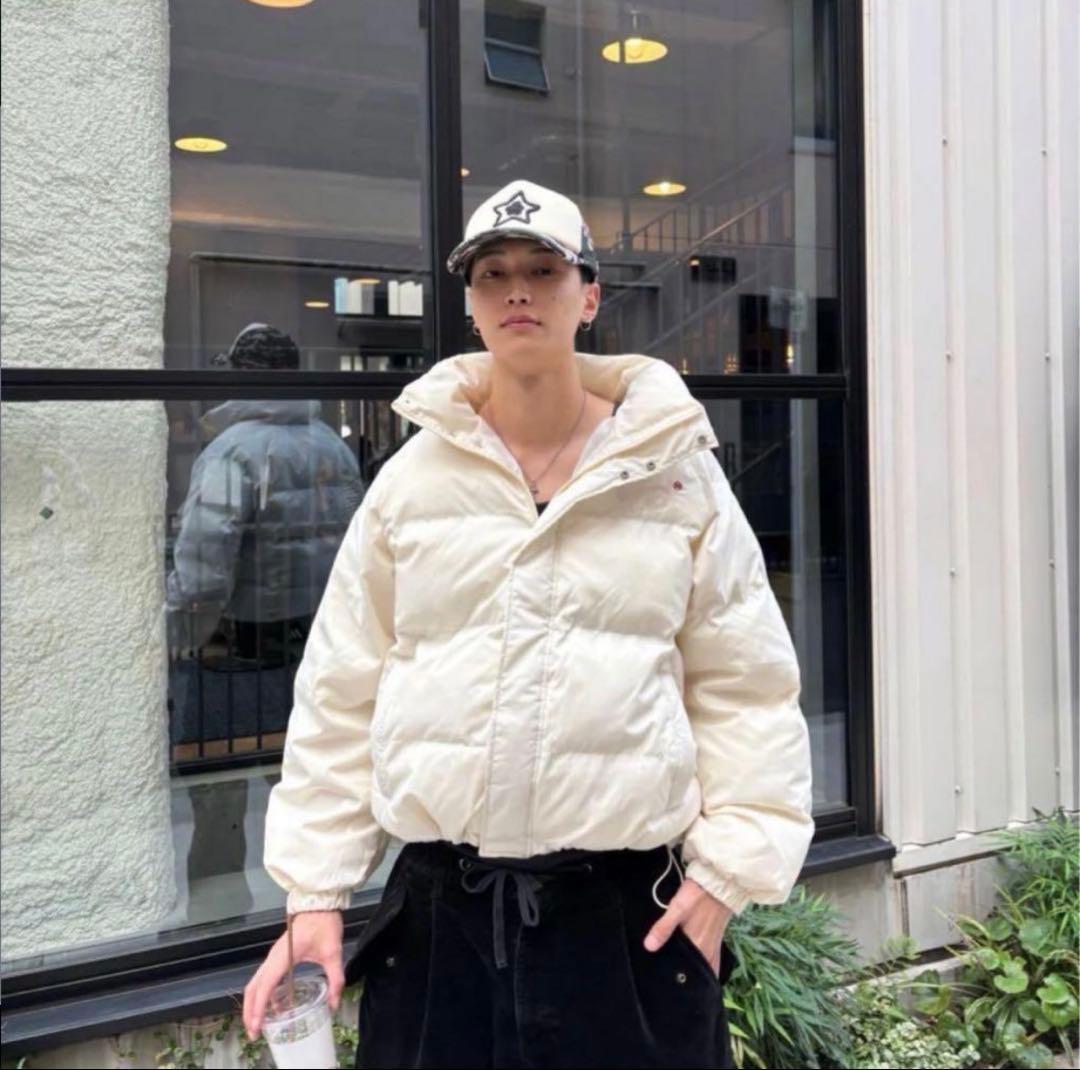 9090 90 Logo Rich Puffer Jacket XL アイボリー