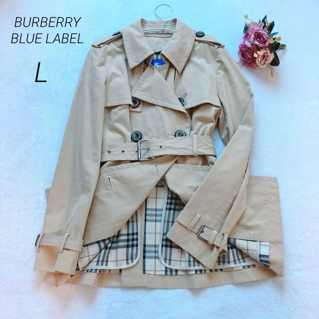 バーバリーブルーレーベル トレンチコート シングル レディース