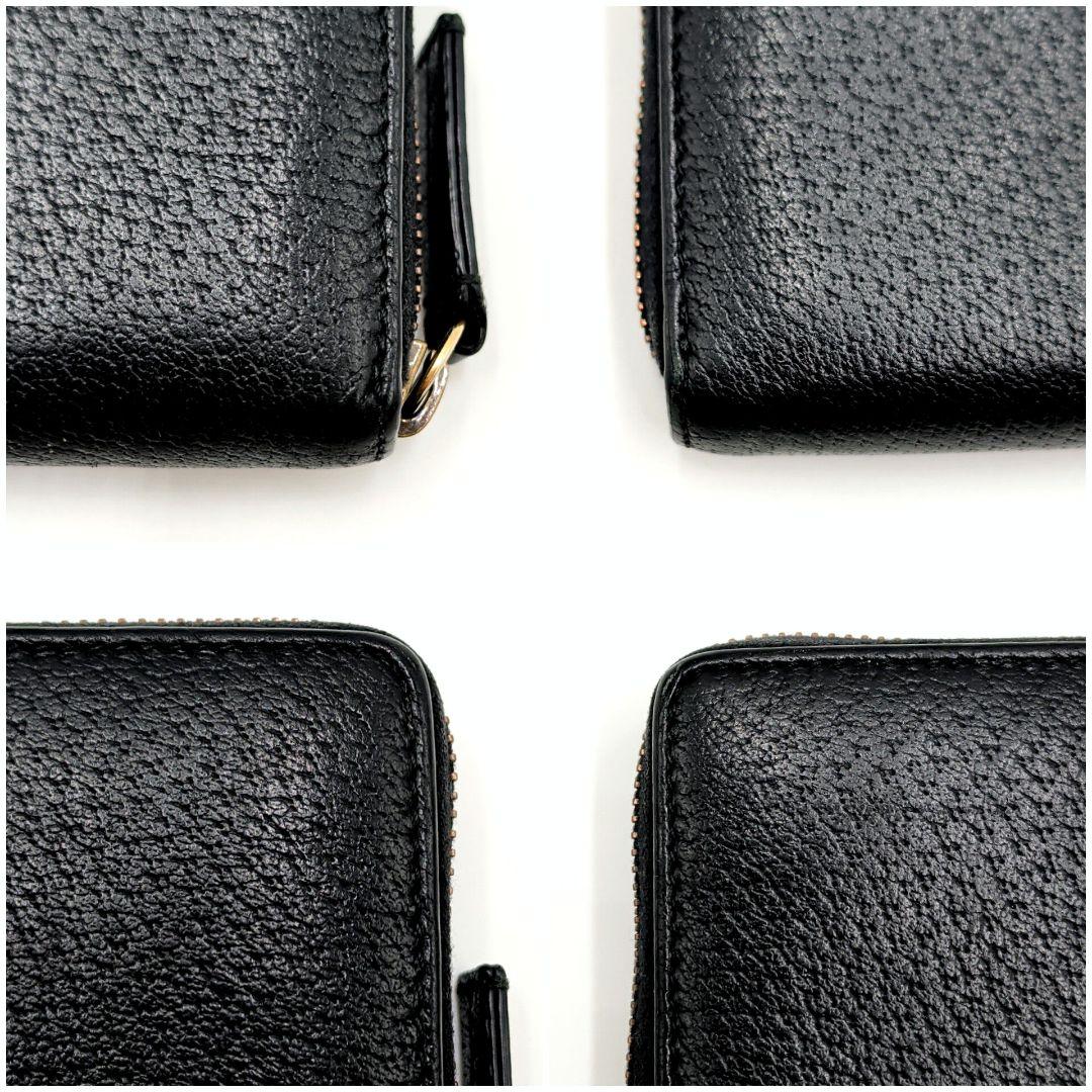 極美品 GUCCI アニマリエ ゴールドビー 長財布 グッチ レザー