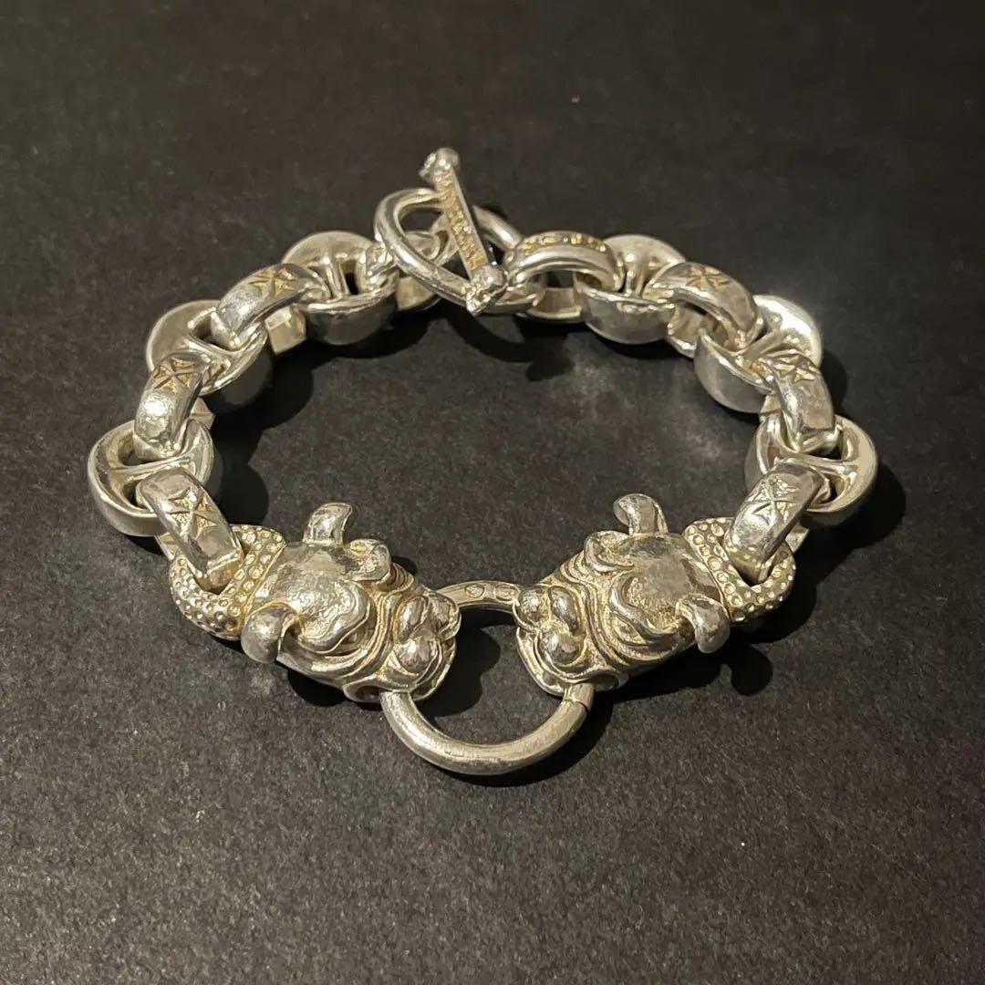 ヴィンテージ・ブルドッグ チェーンブレスレット シルバー925