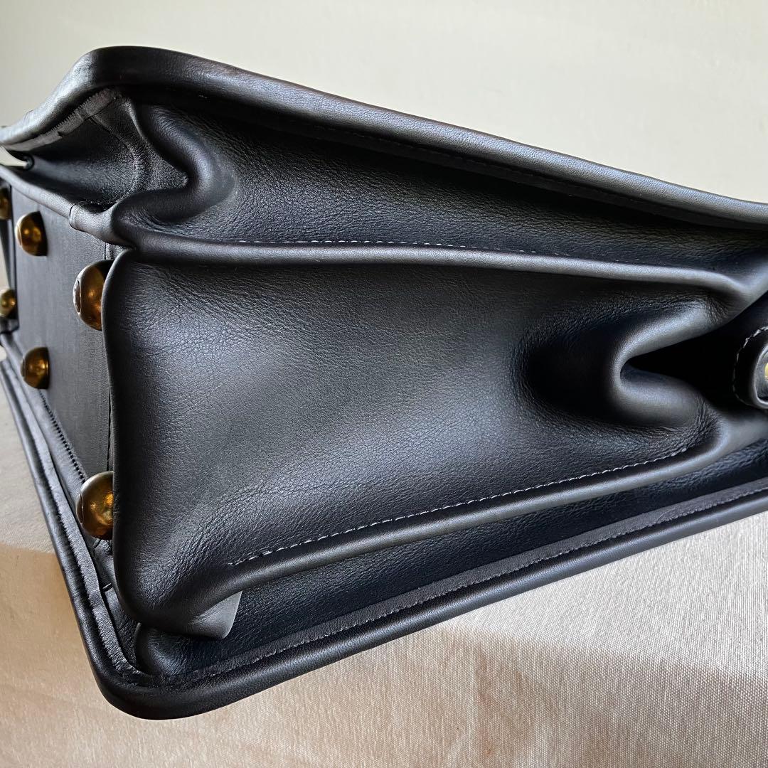 New Vintage Coach Briefbag Black Leather - メルカリ