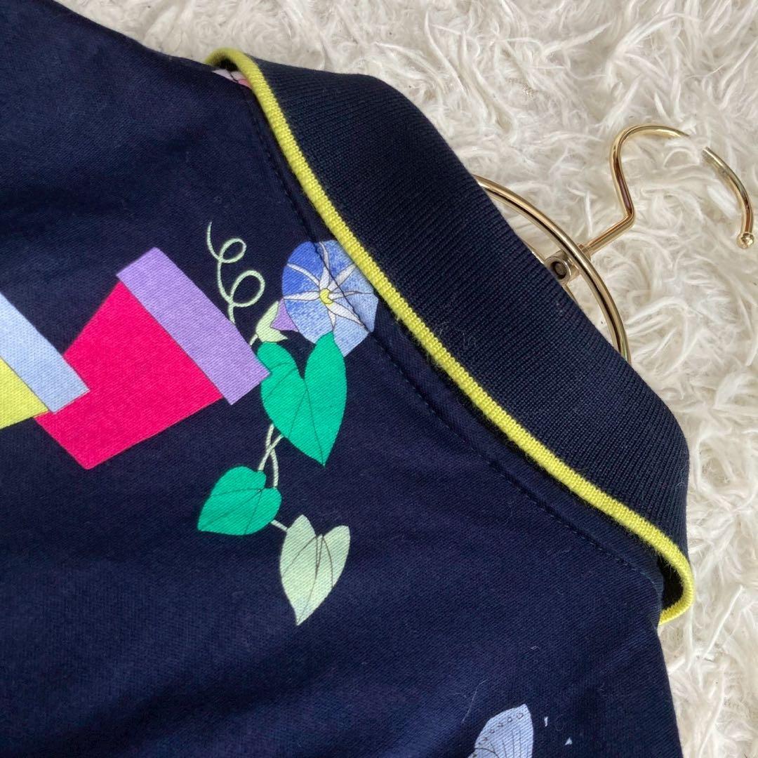 《良品》 LEONARD ポロシャツ ネイビー M 総柄 トロピカル オシャレ