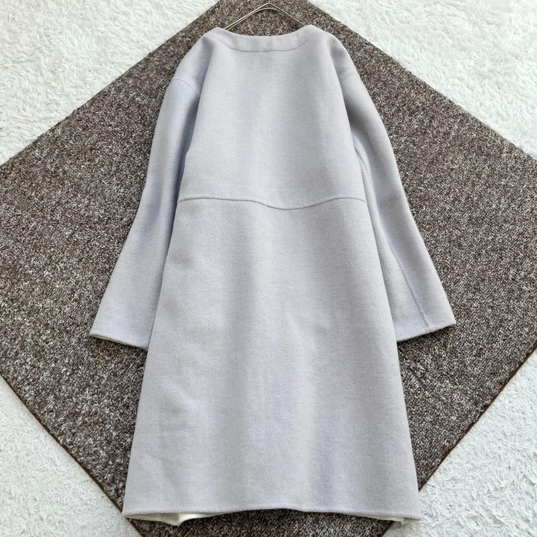 リバーシブル✨極美品✨組曲 リバーコート ロング ノーカラー 大きいサイズ XL