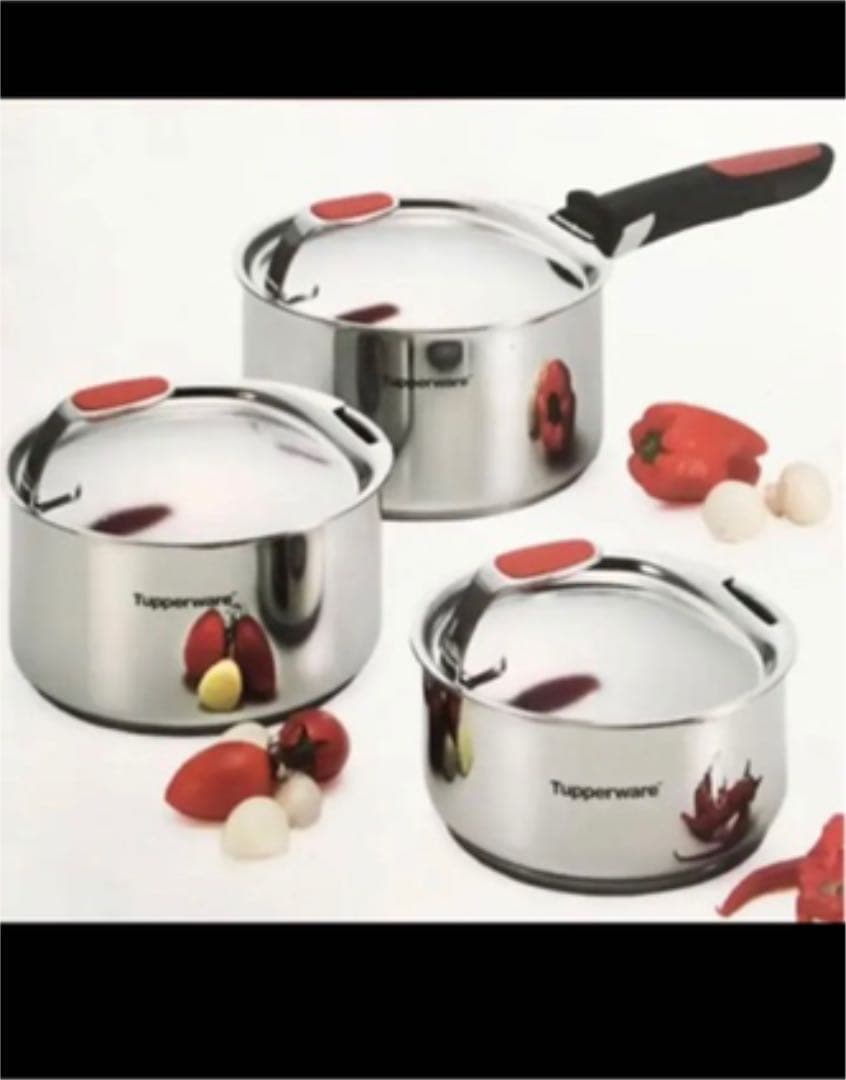 Tupperware タッパーウェアコンパクトクックウェア 三層鍋セット