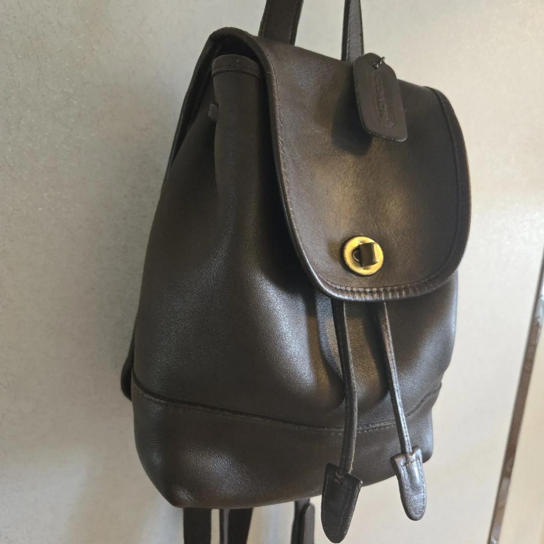 COACH ブラウンバックパック 9960 ターンロック レザー