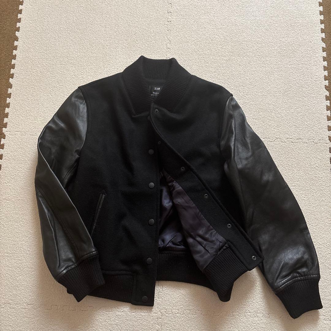 23区L オンワード　袖ラムレザーコンビ　スタジャン　46 未使用に近い