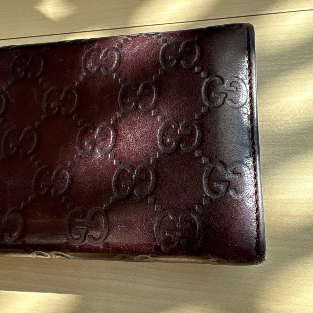 GUCCI GGパターン 長財布 　ダークパープル