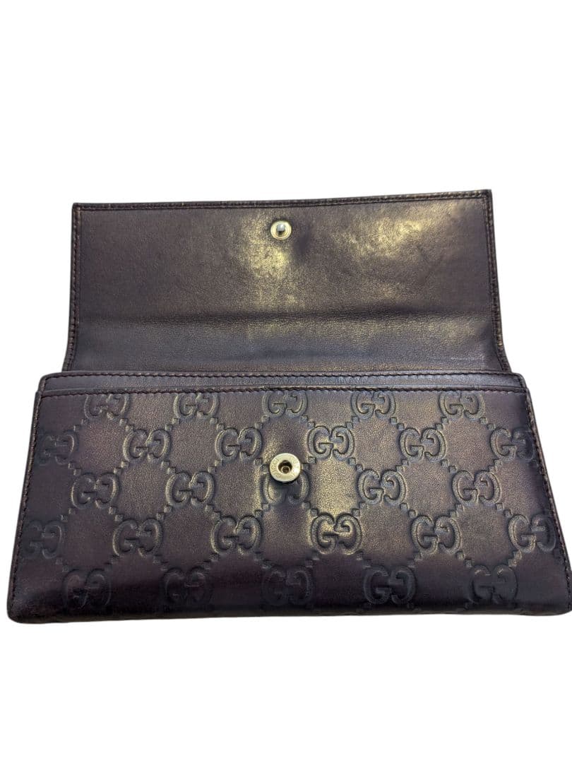 GUCCI GGパターン 長財布 　ダークパープル