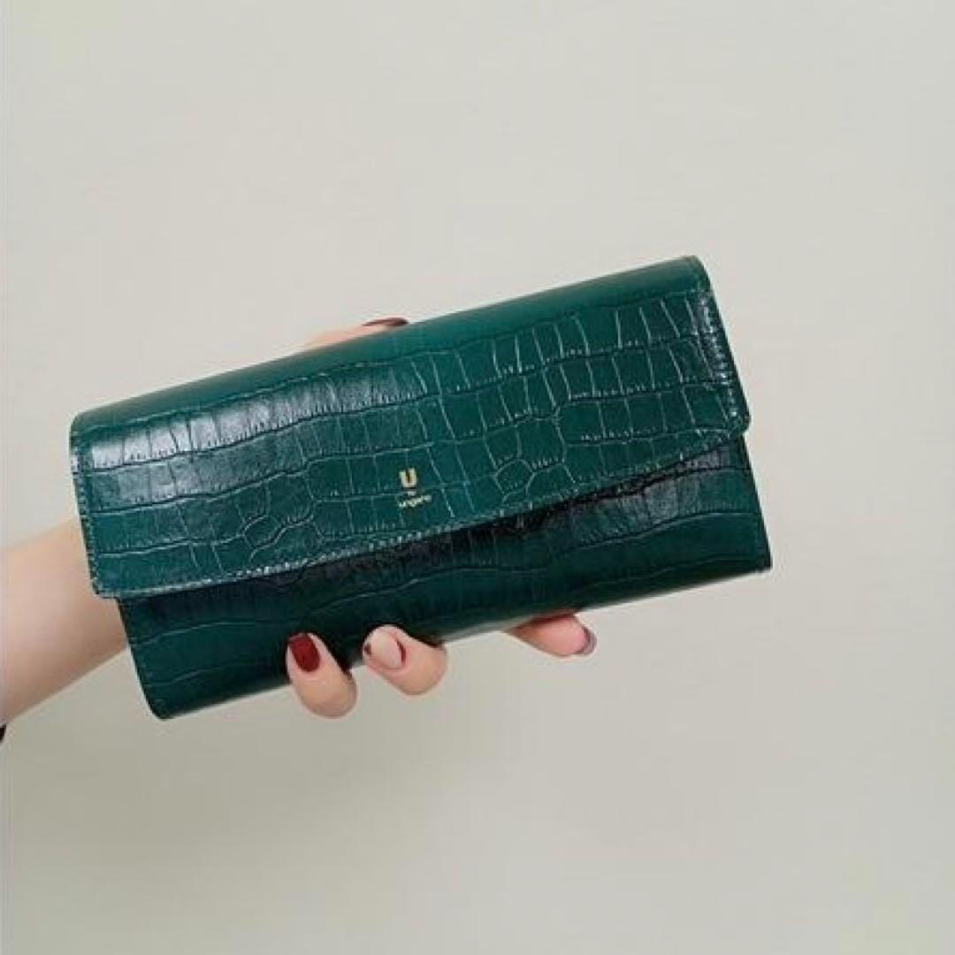 【新品】ユーバイウンガロ✨クロエ 内側ダブルファスナー長財布 型押し ピンク