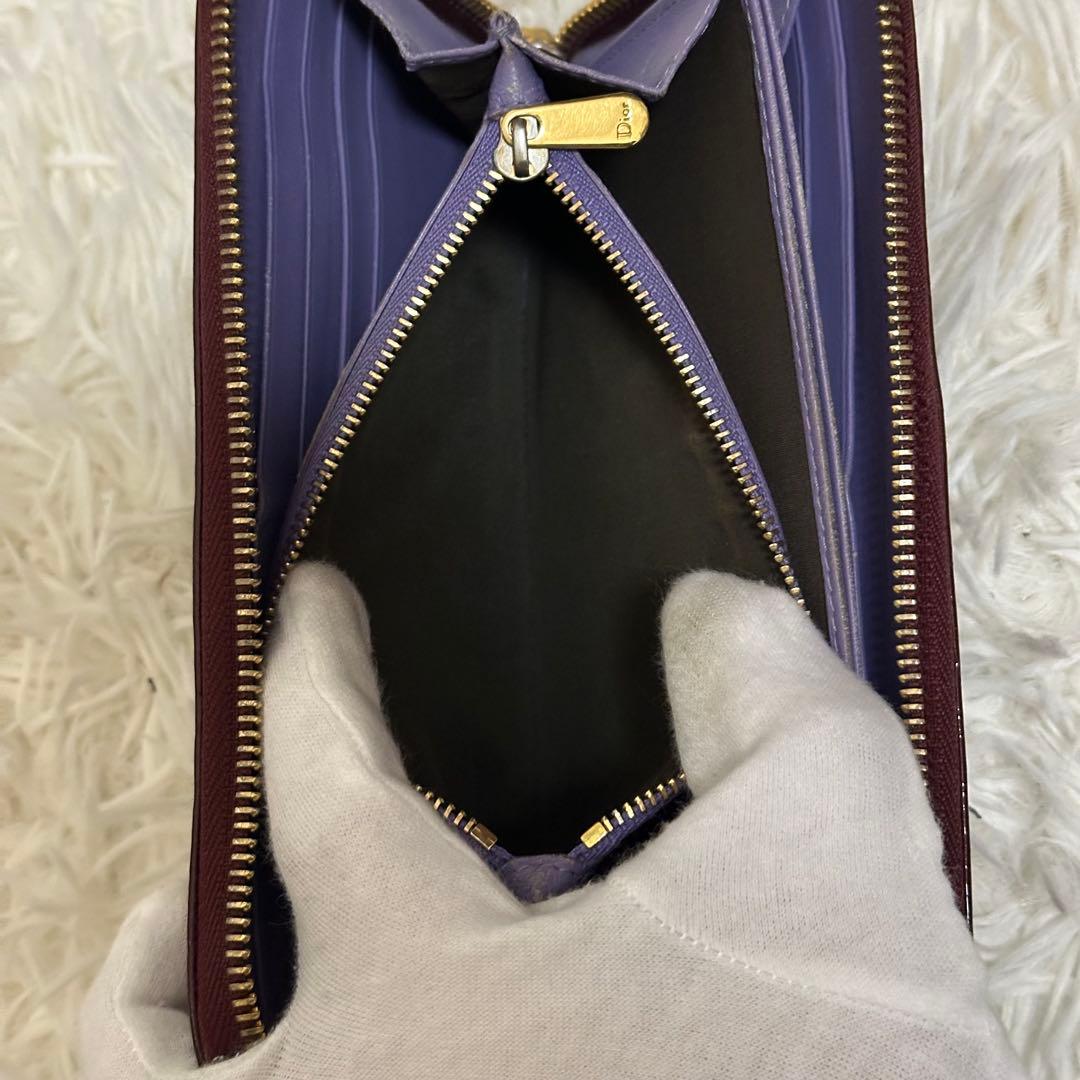 クリスチャンディオール トロッター ラウンドジップ 長財布 光沢
