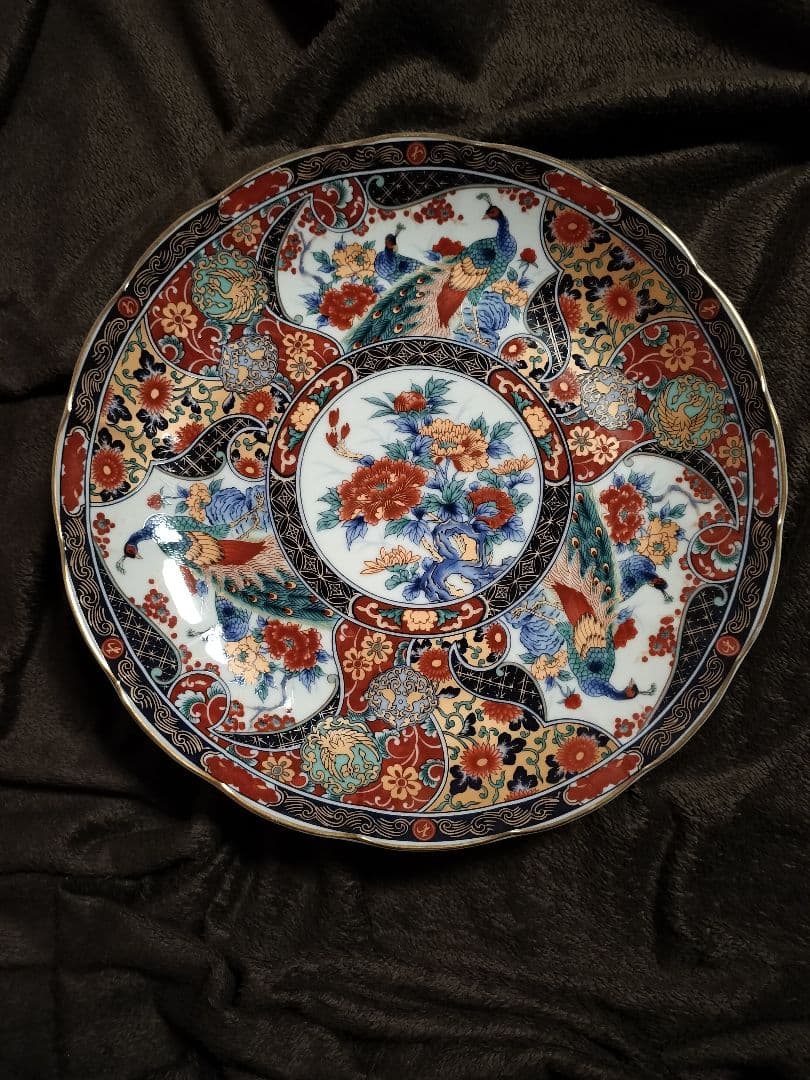 有田焼 丸五謹製 孔雀牡丹紋 大皿 - メルカリ