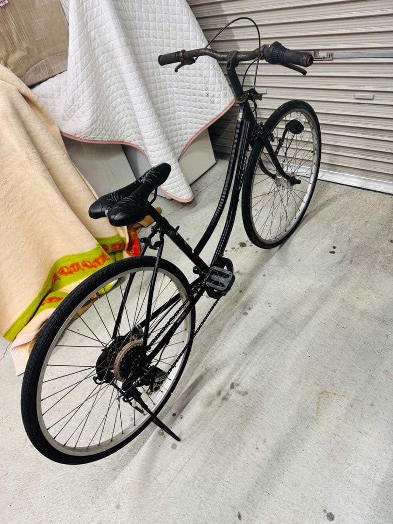 福岡発　COLORS ブラック 自転車 外装6段 軽量 通学 通勤 家庭用