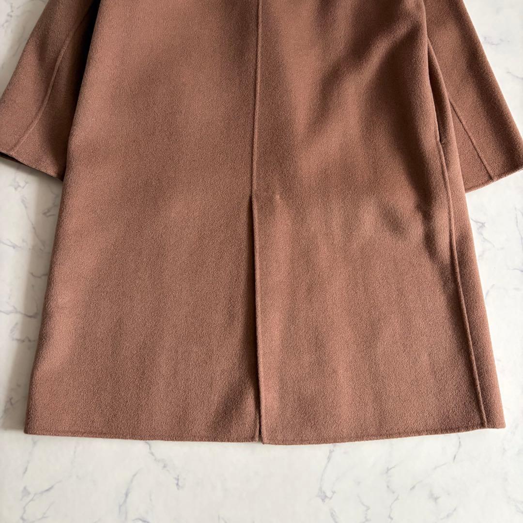 美品 ウィムガゼット リバー チェスターコート ダブルフェイス ロング丈 茶
