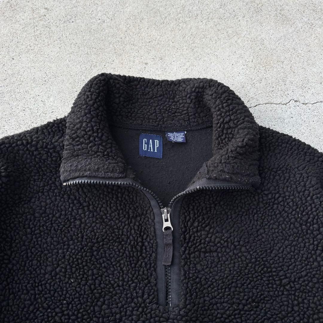 90s OLD GAP ヴィンテージ 古着 ハーフジップ フリースジャケット 黒