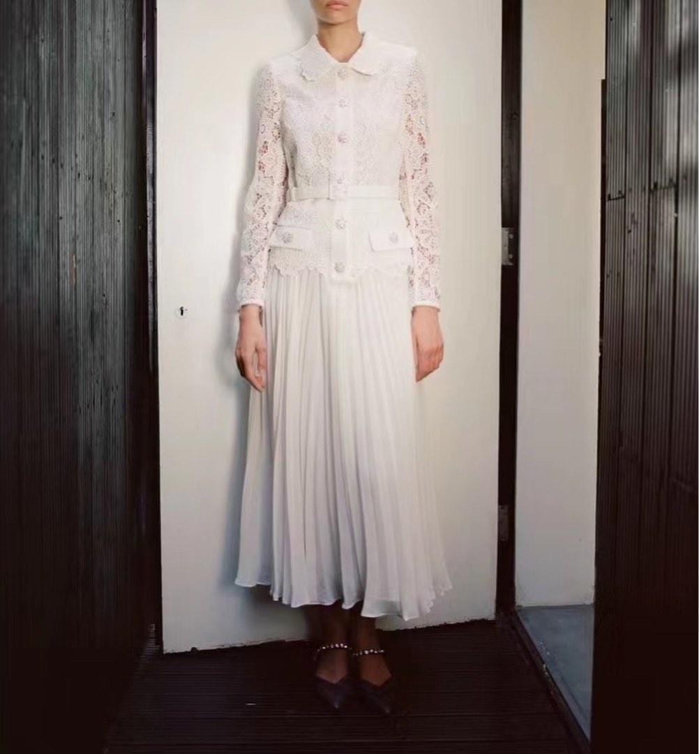 セルフポートレイト ワンピース ギピュールレース 白 UK8 未使用