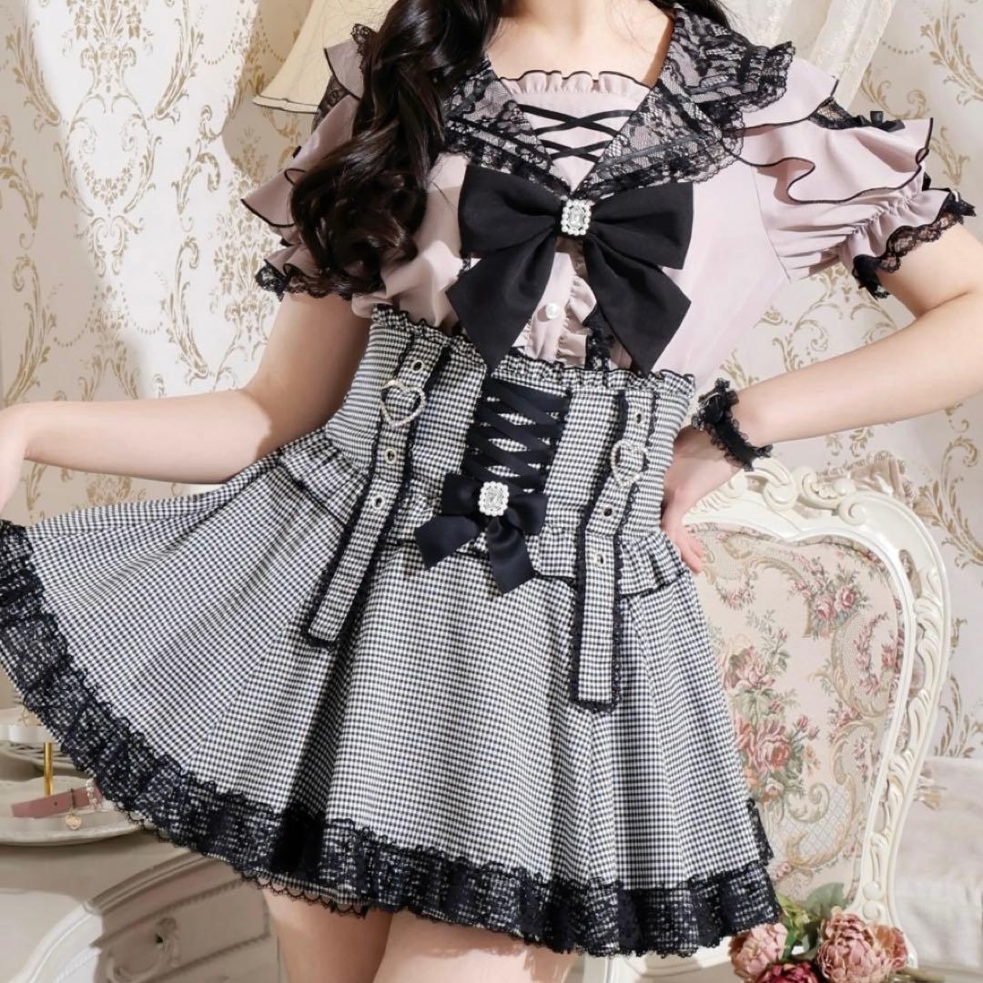 地雷 マーズ ブラウス リボン フリル ノエミー ハートスカパン セットアップ