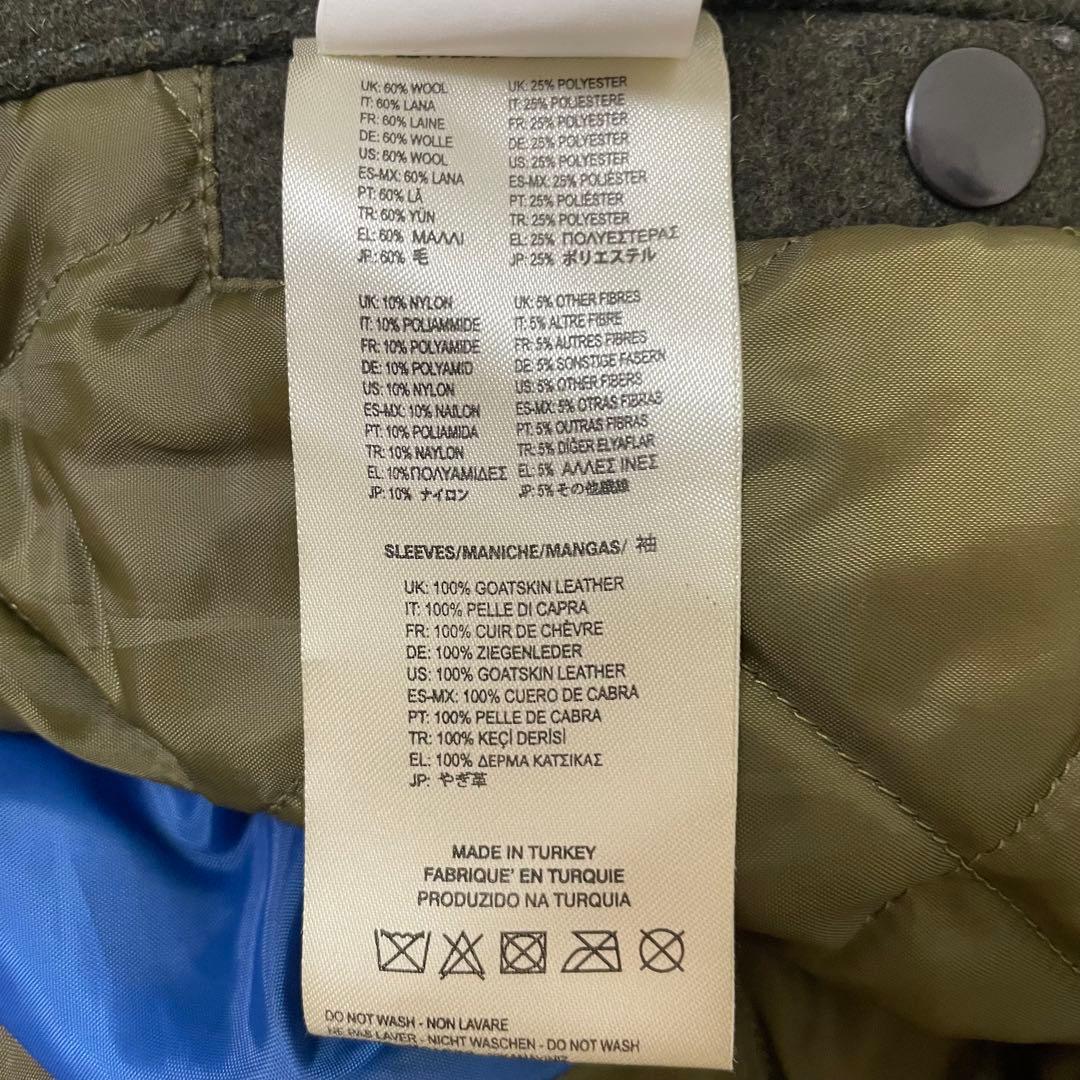 ディーゼル レザー切替 スタジャン タイガー刺繍 メルトンウール 山羊革　虎