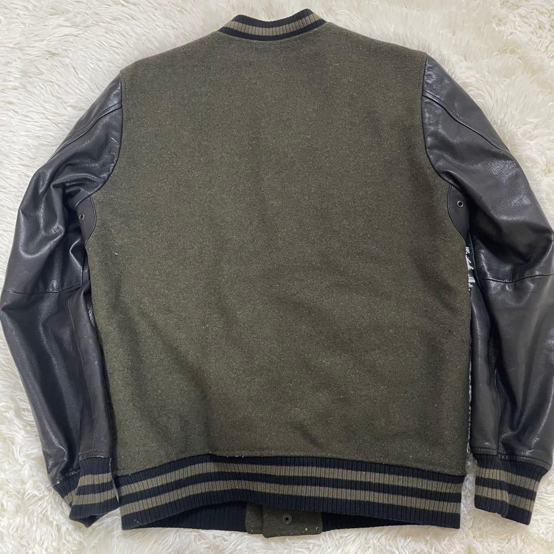 ディーゼル レザー切替 スタジャン タイガー刺繍 メルトンウール 山羊革　虎