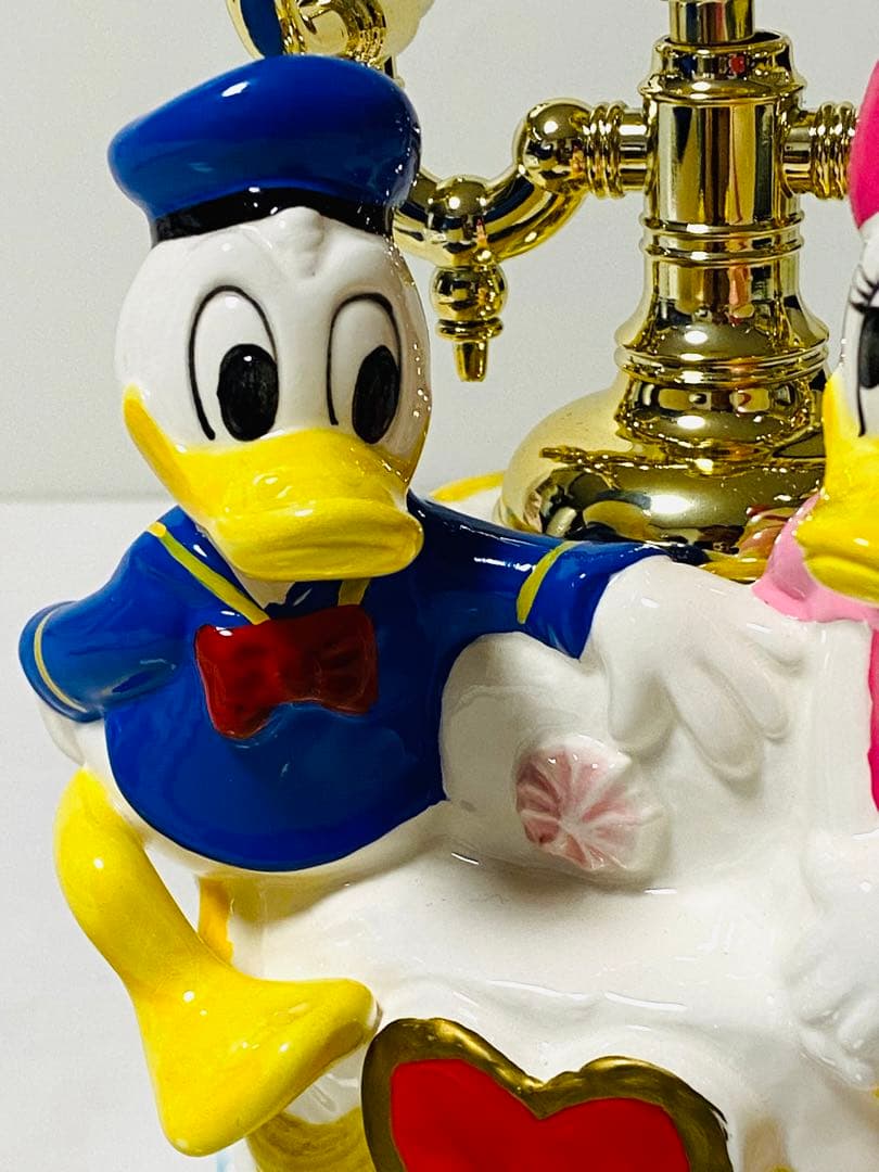 未使用 】昭和レトロ Disney ドナルド&デイジー オルゴール付受話器置