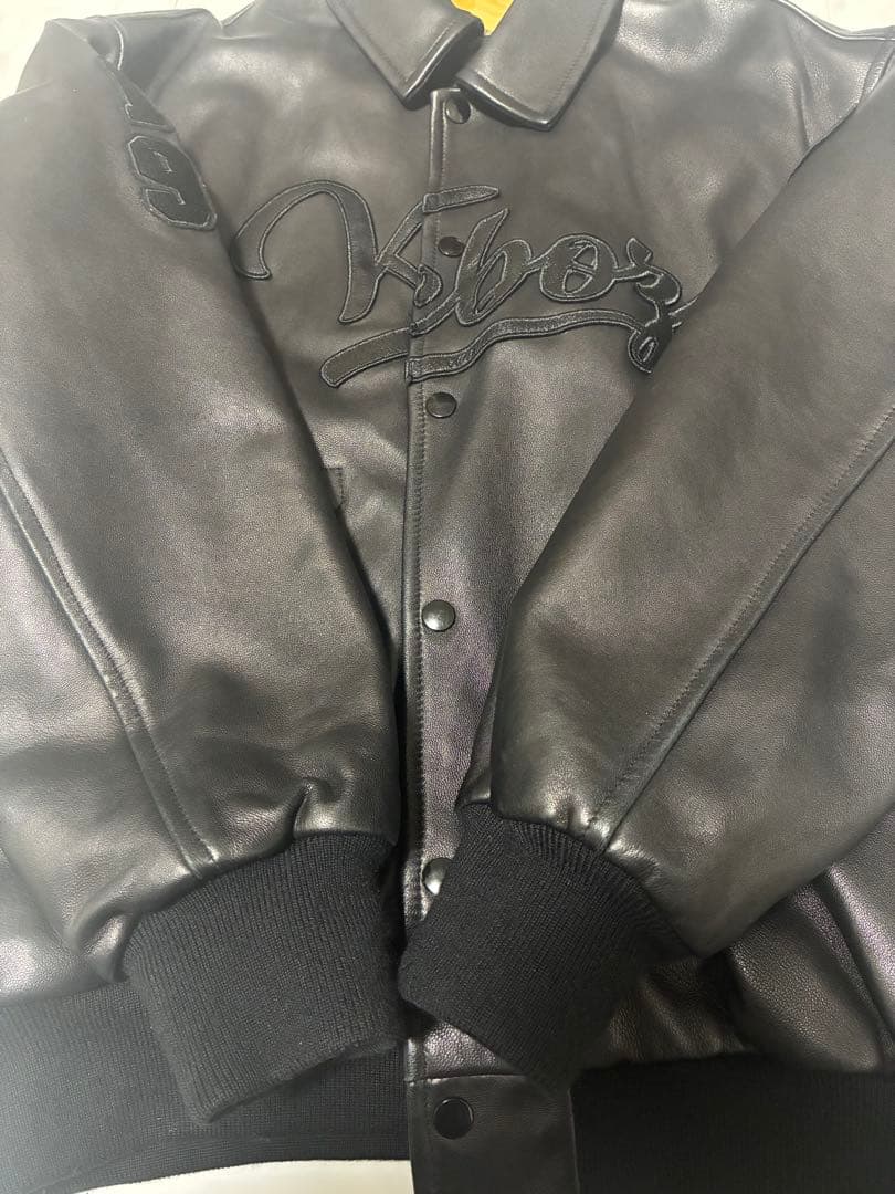 KEBOZ LEATHER VARSITY JACKET 革ジャン 黒 M