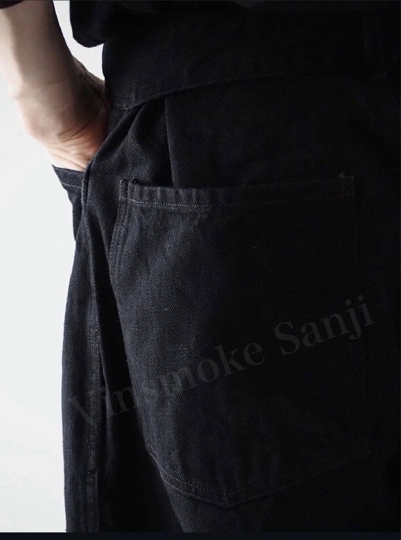 a*a様 新品未使用COMOLI 25AWブラックデニムベルテッドパンツ サイズ