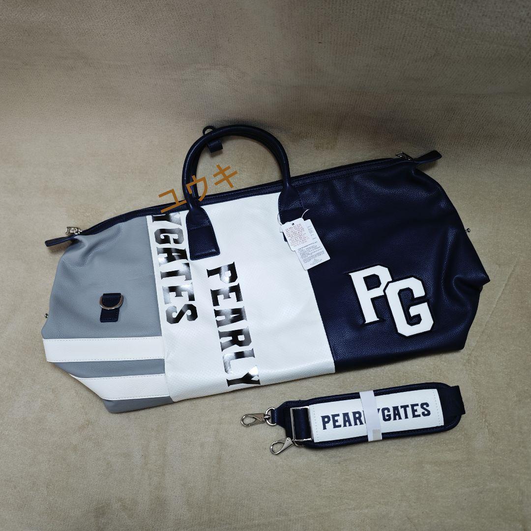 PEARLY GATES ボストンバッグ ネイビー・ホワイト - メルカリ