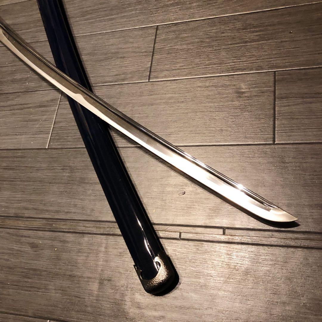 高級模造刀 高級居合刀 樋入り 優勢刃紋刀身 白拵え 亜合金