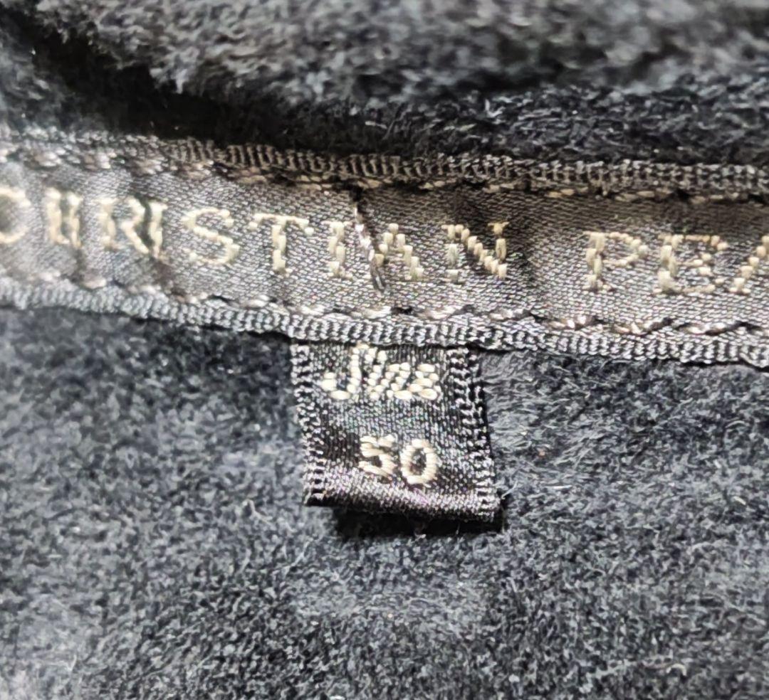 黒 ノーカラー ジャケット ピューター刺繍