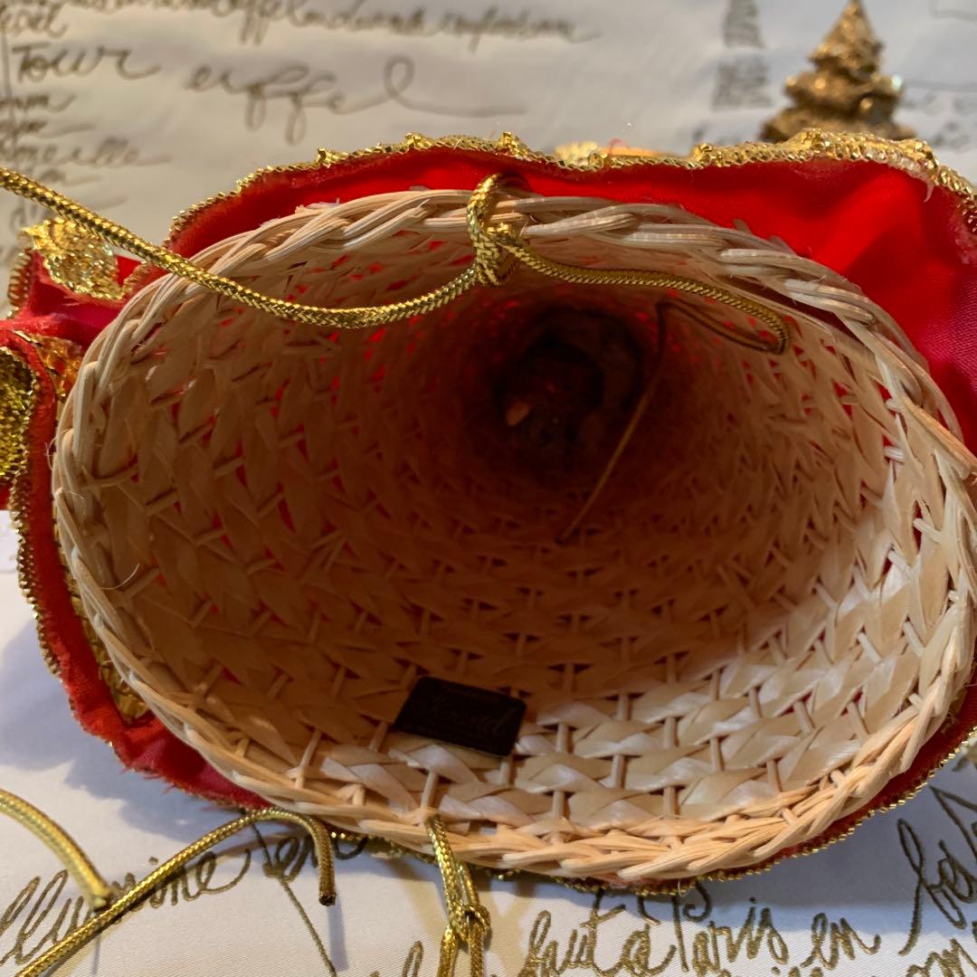 西ドイツ製　大型のkoestelのビンテージ手作赤い服着たマンドリンを弾く天使！