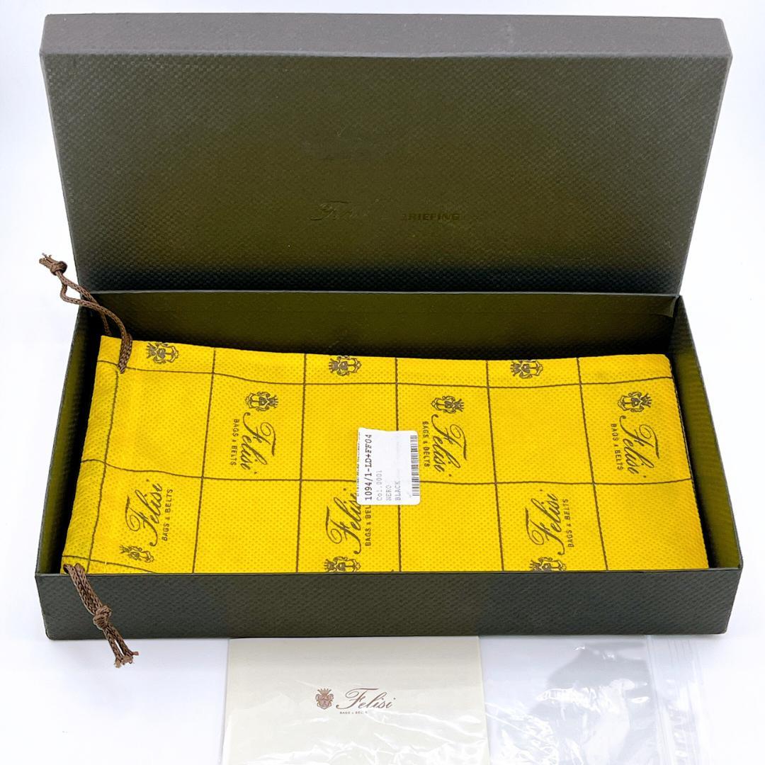 フェリージ x ブリーフィング コラボ レザー ネック マルチケース ブラック