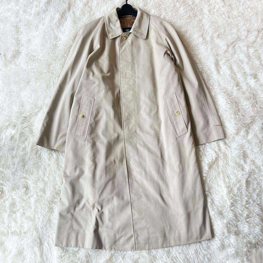 美品　英国製　バーバリー　ステンカラーコート　　ライナー付き　ノバチェック　比翼