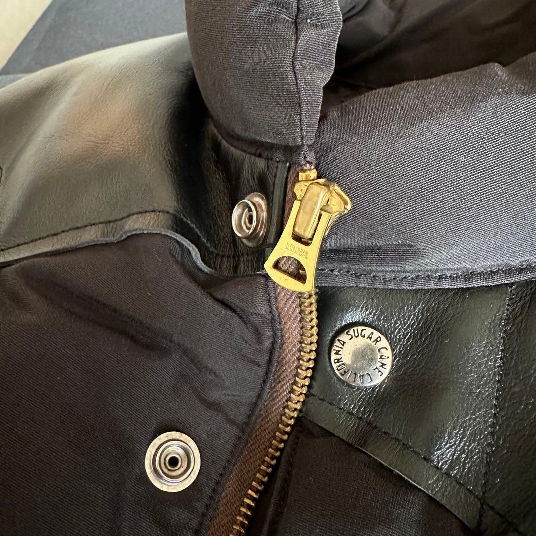 定価3.9万円 Sugar' Cane シュガーケーン レザーヨークダウンベスト