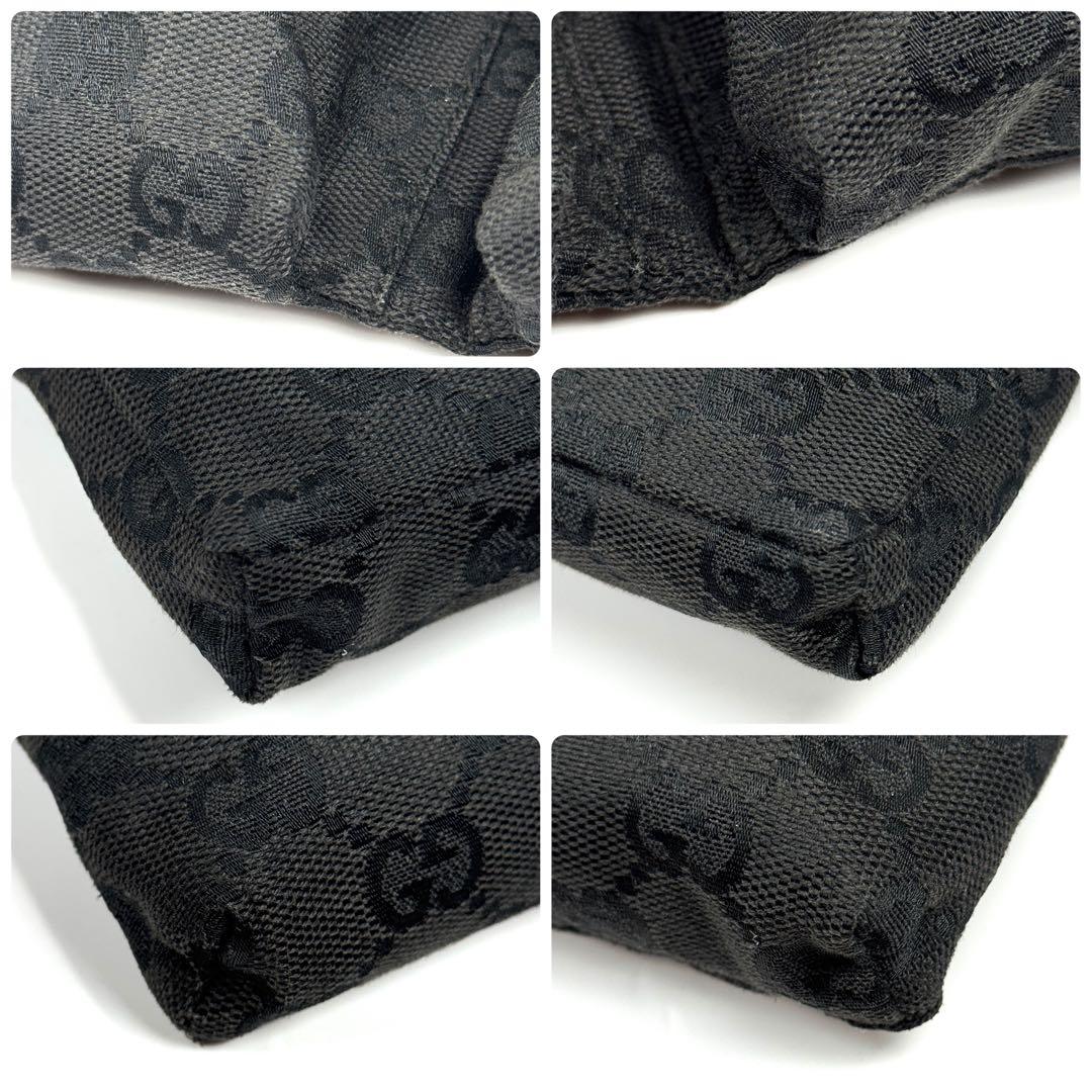 GUCCI グッチ ウエストポーチ ボディバッグ GGキャンバス 黒