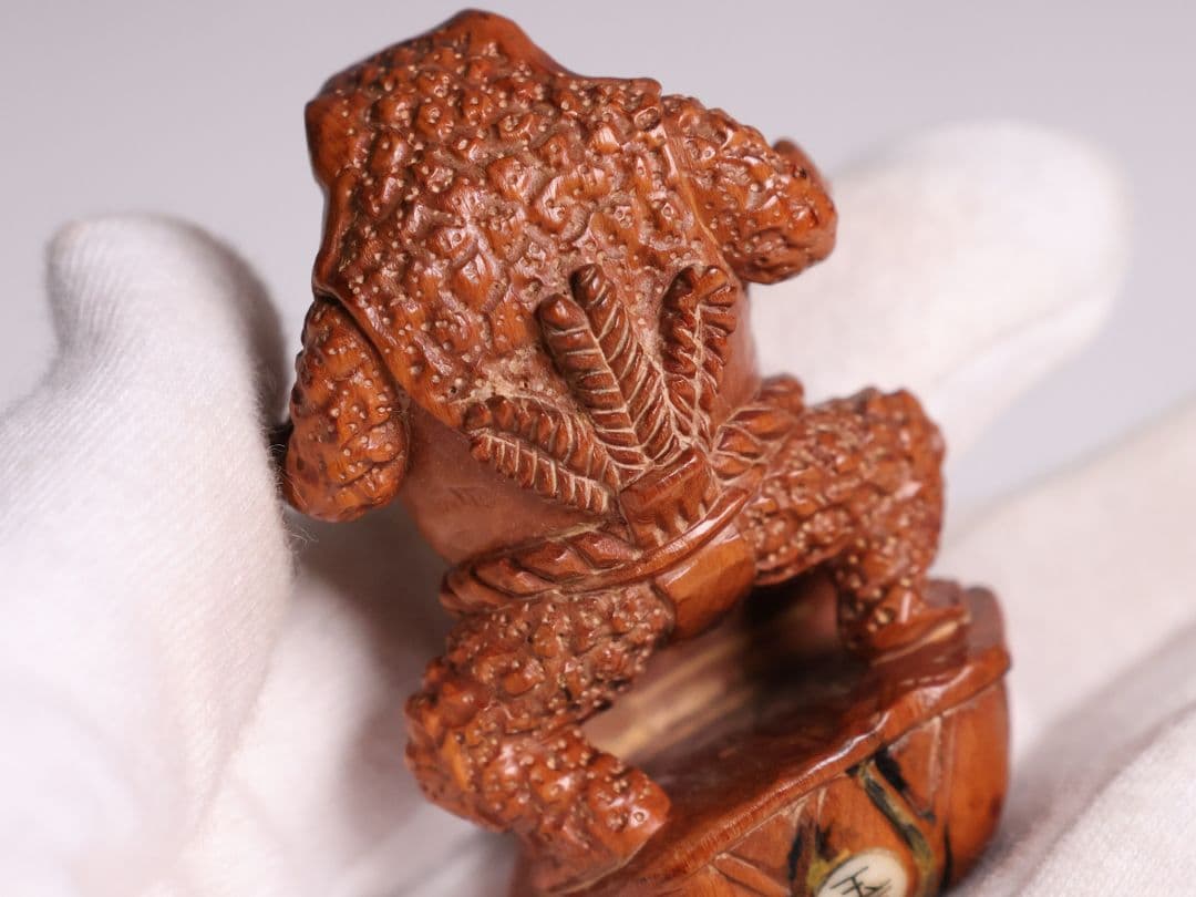 木製 提物 根付 玉石銘 蛙力士 横綱 相撲 彫刻 木彫【MA887】 - メルカリ