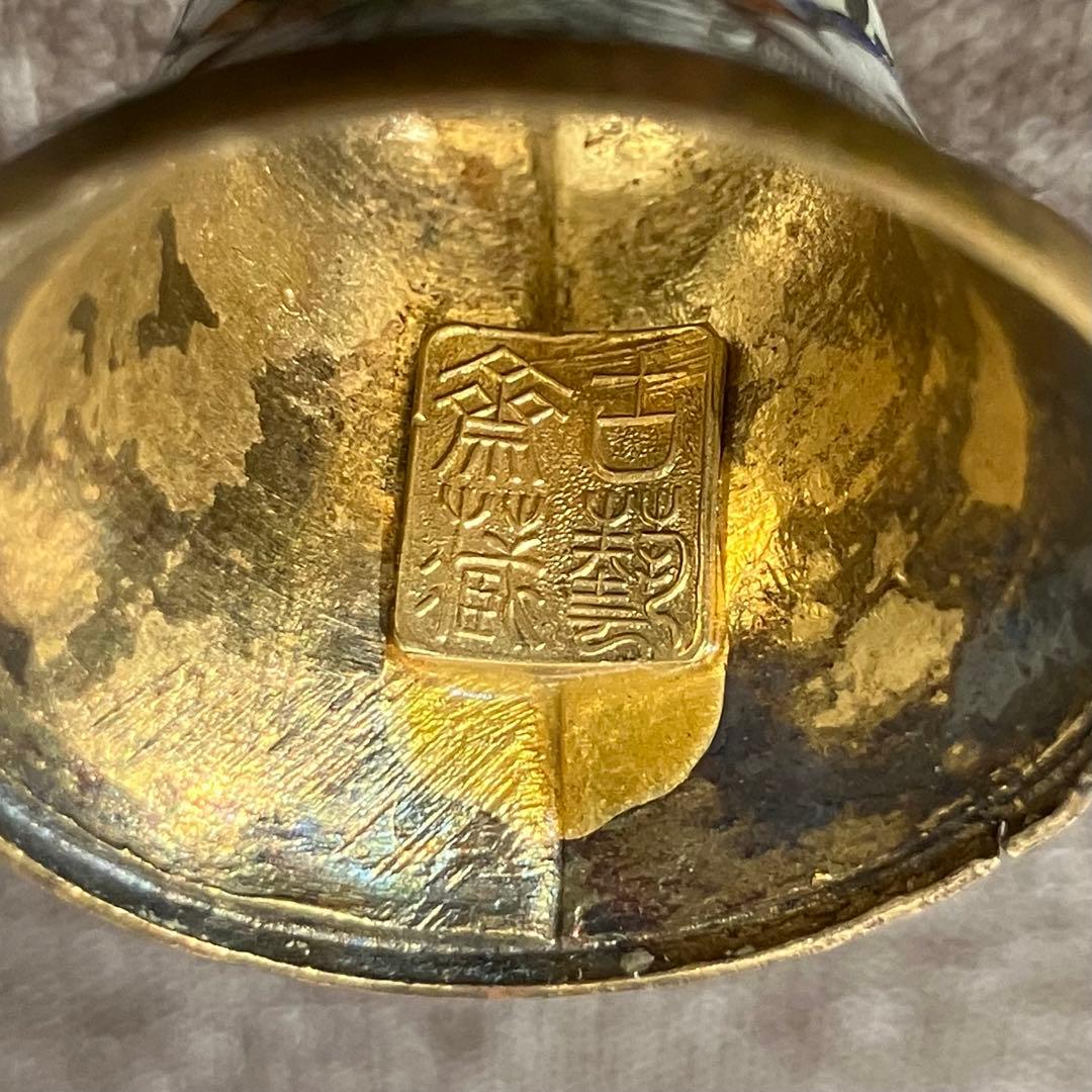 七宝焼 琺瑯 尊式 古藝斎蔵 奈良 蔵出し 骨董 古玩 有線七宝 古七宝