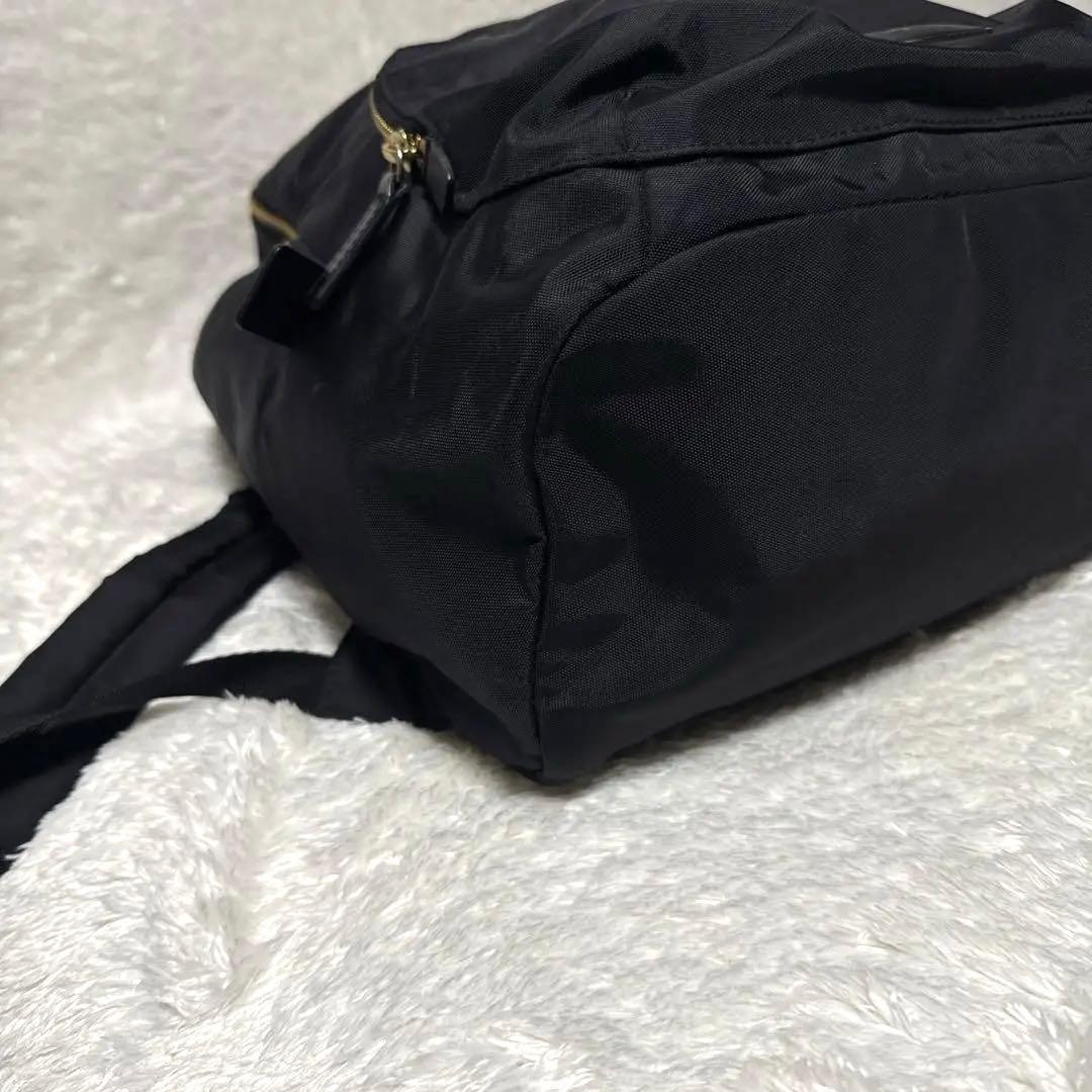 agnès b. ブラックナイロンリュック バックパック a4対応 ゴールド金具