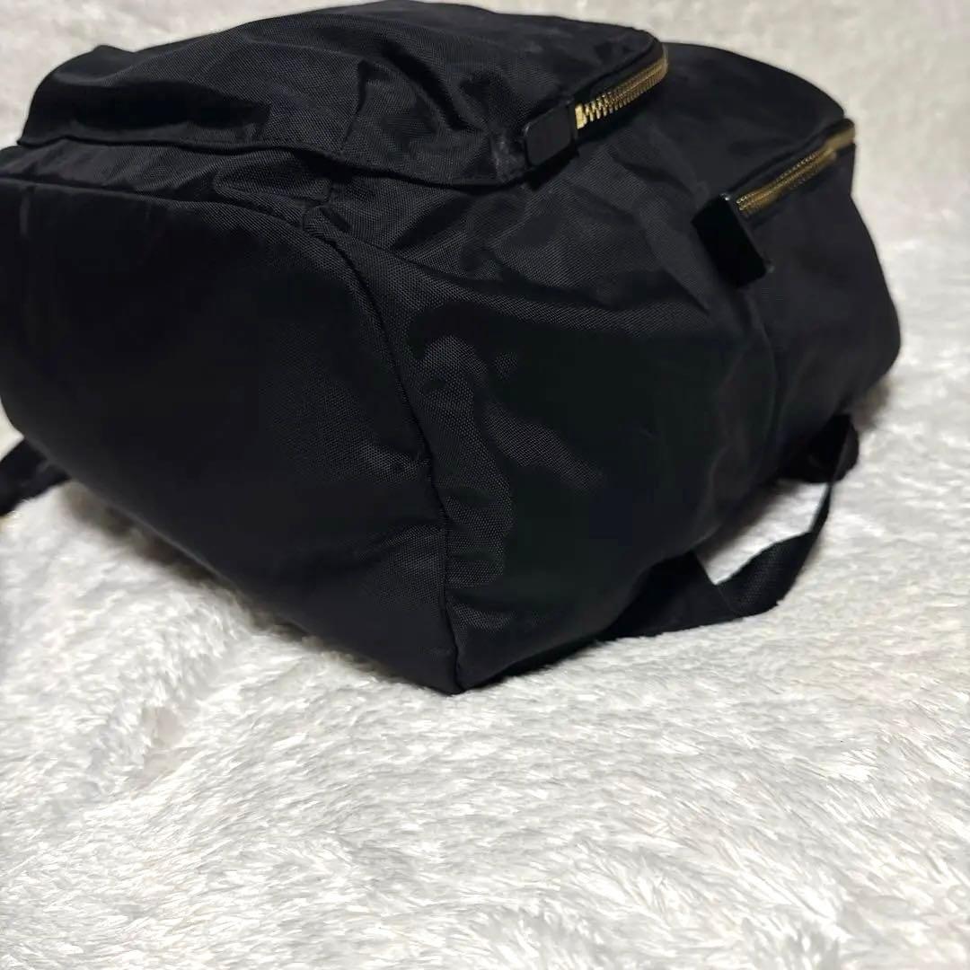 agnès b. ブラックナイロンリュック バックパック a4対応 ゴールド金具