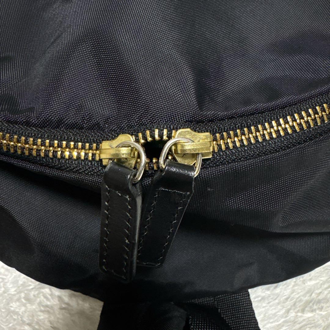 agnès b. ブラックナイロンリュック バックパック a4対応 ゴールド金具