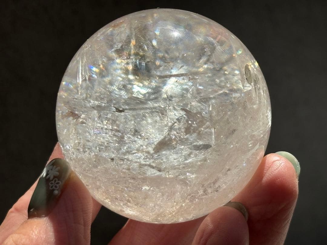 《ピンククリアクォーツ＊ピンクファイヤークォーツ小サイズスフィア》