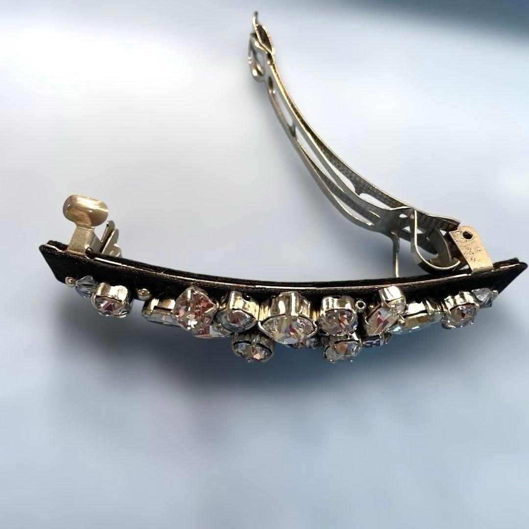 コンプレックスビズクリスタルフォーマルブラックバレッタシックな浴衣ヘア