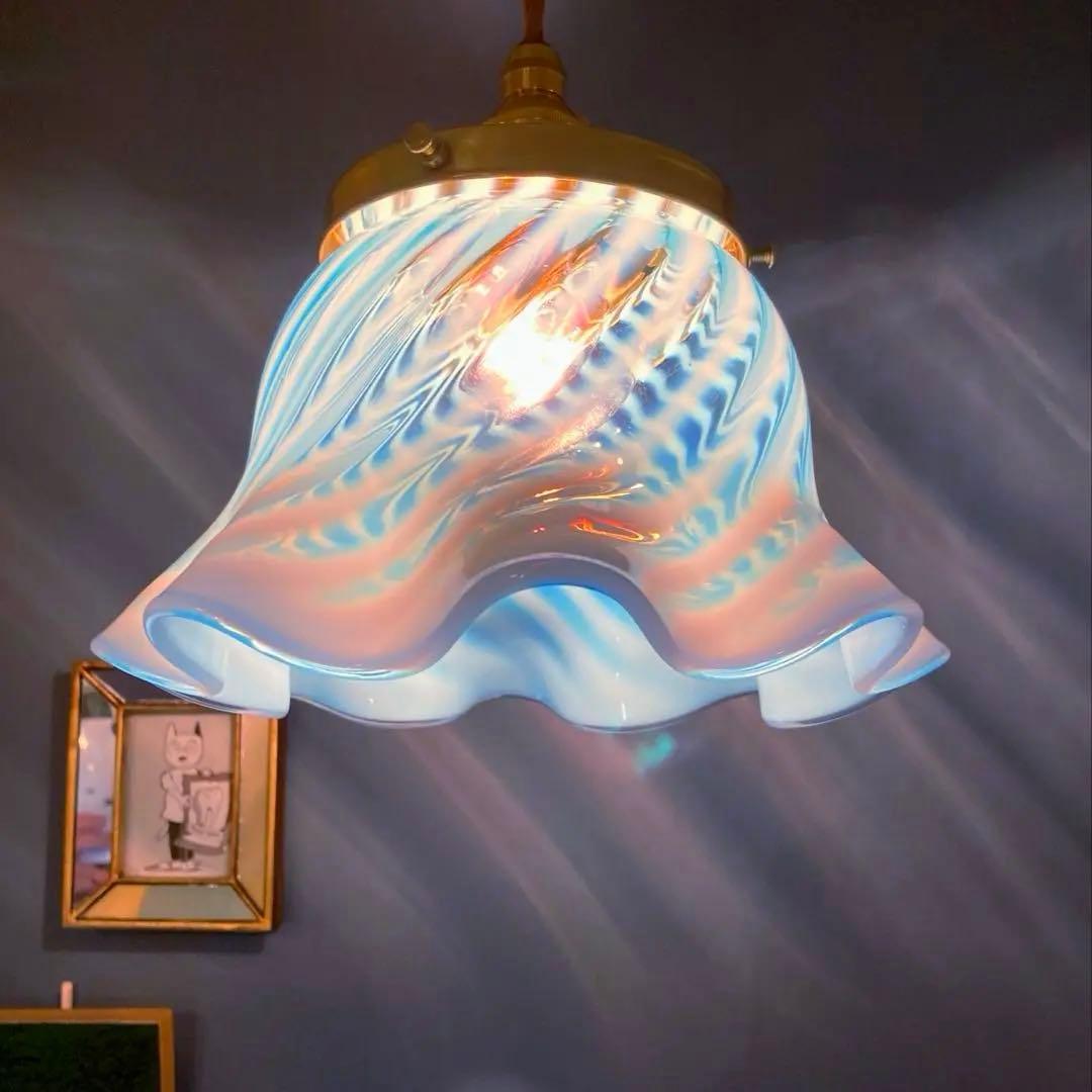 （専用）フェントン　大きなランプシェード　アンティーク　スタンドセット