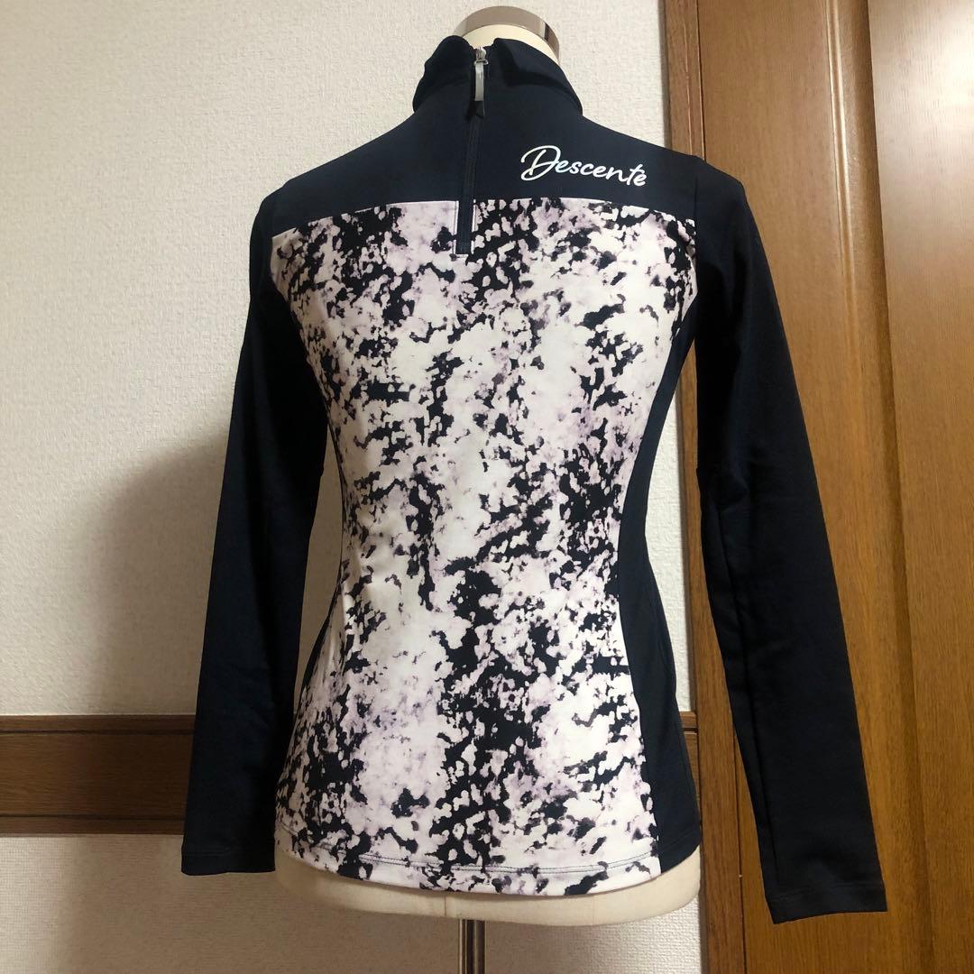 デサントゴルフ 【LUXE】ボディシェルEX鹿の子シャツ ブラックSサイズ