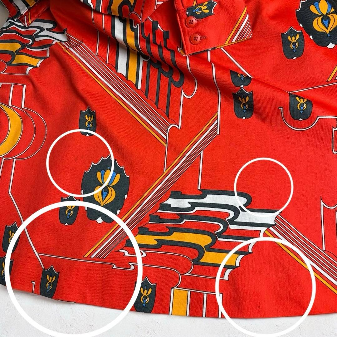 ヴィンテージ 昭和レトロ ジオメトリック柄ワンピース 70sモダンポップ 個性的