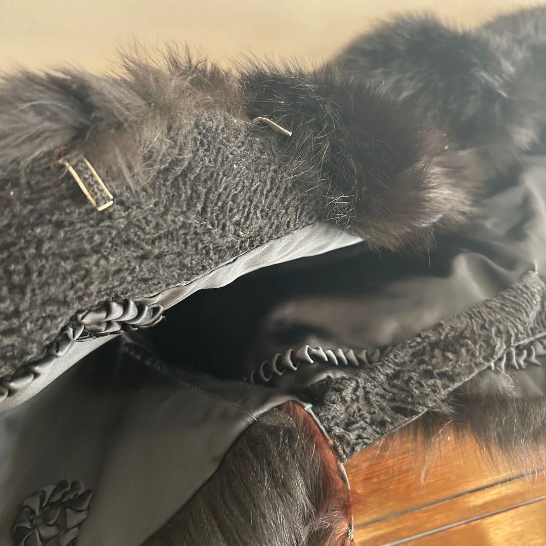 豪華！ベビーラムにFOXトリミングのケープマント 洋装にも和装にも