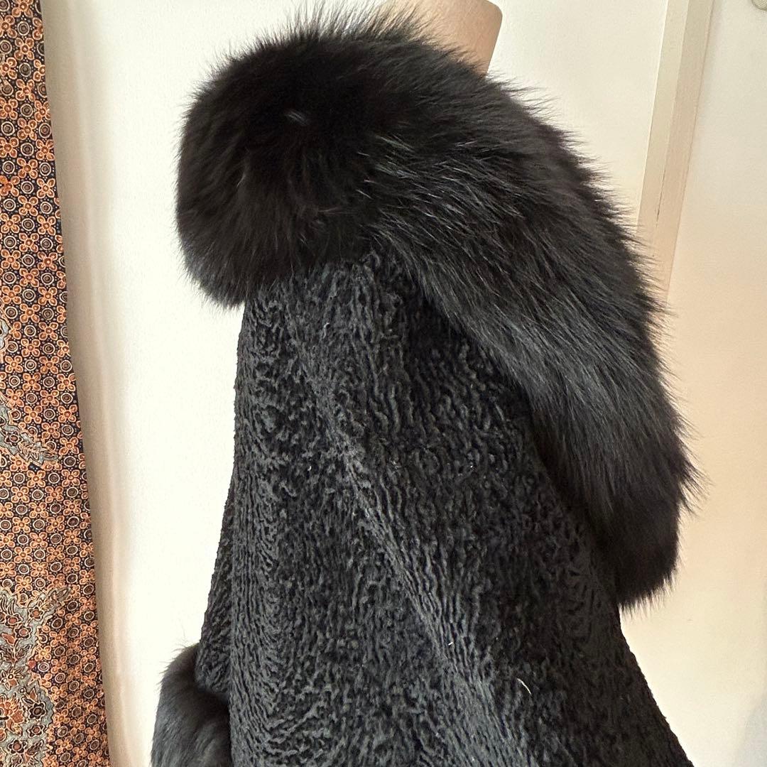 豪華！ベビーラムにFOXトリミングのケープマント 洋装にも和装にも