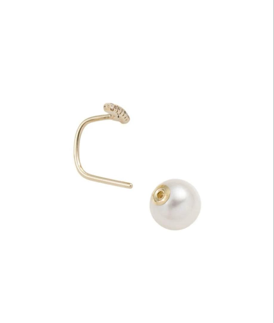 rn ！hirotaka ショートバー ダイヤピアス / アコヤパール