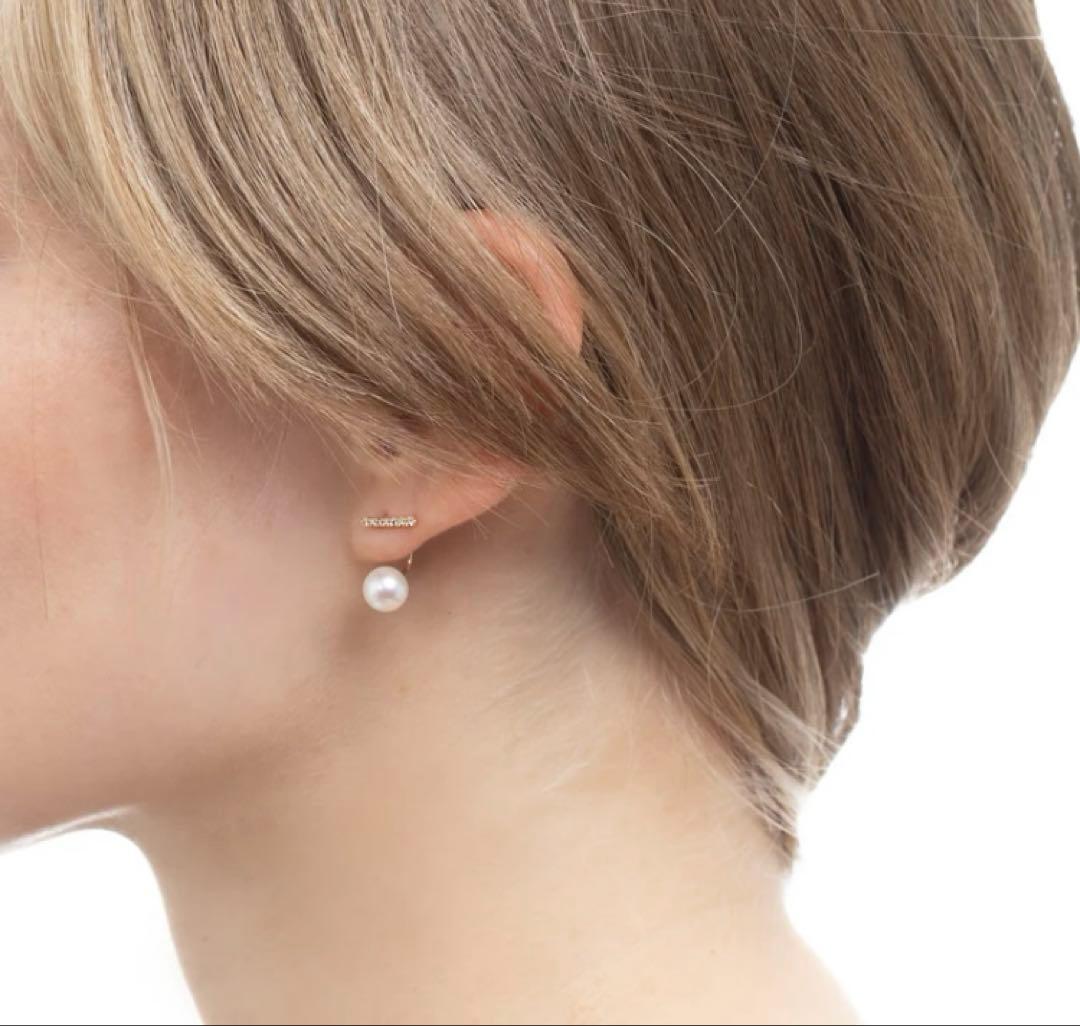 rn ！hirotaka ショートバー ダイヤピアス / アコヤパール