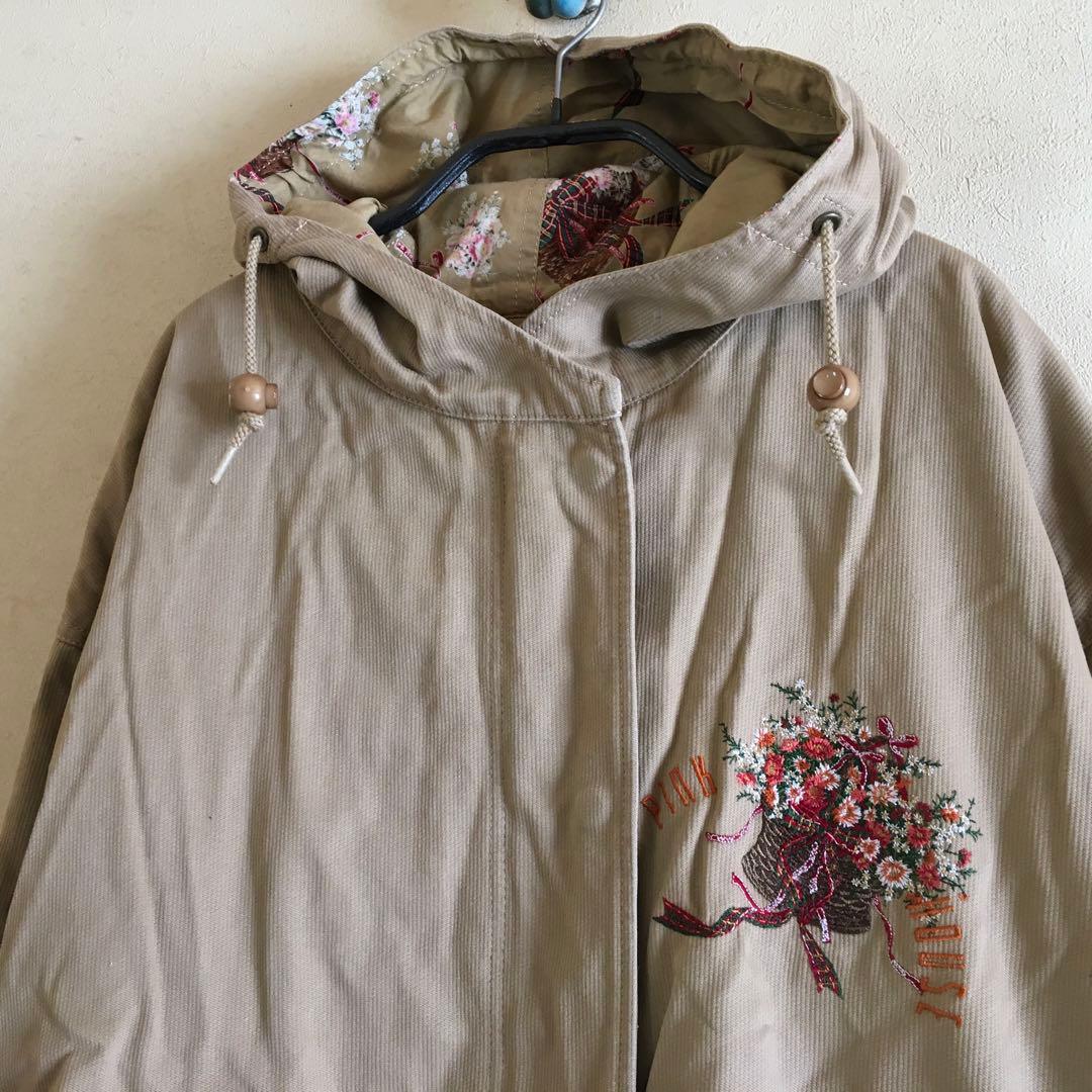 ピンクハウスコート　花刺繍