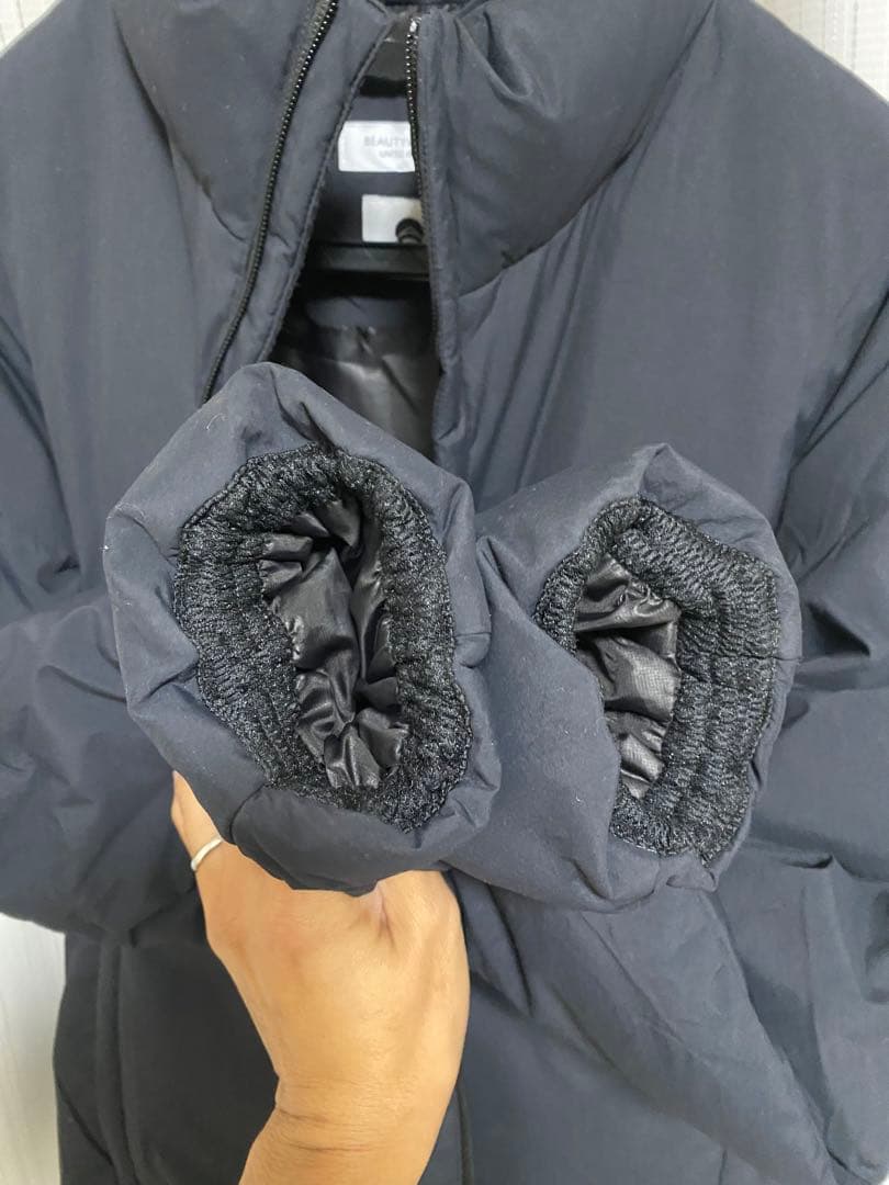 は*る様 小松マテーレ” ナイロン スタンド アライドダウンジャケット　ブラック